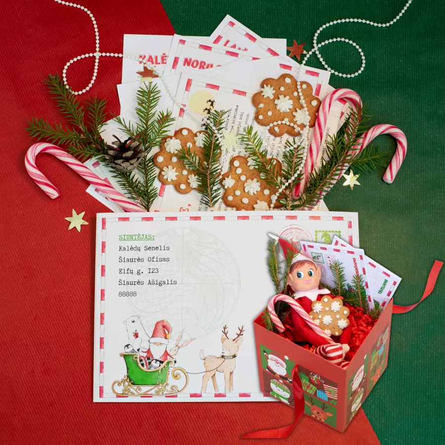 Laiškas nuo Kalėdų Senelio ir Elfas ant Lentynos